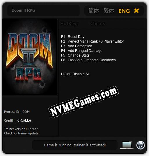 Doom II RPG: Cheats, Trainer +6 [dR.oLLe]