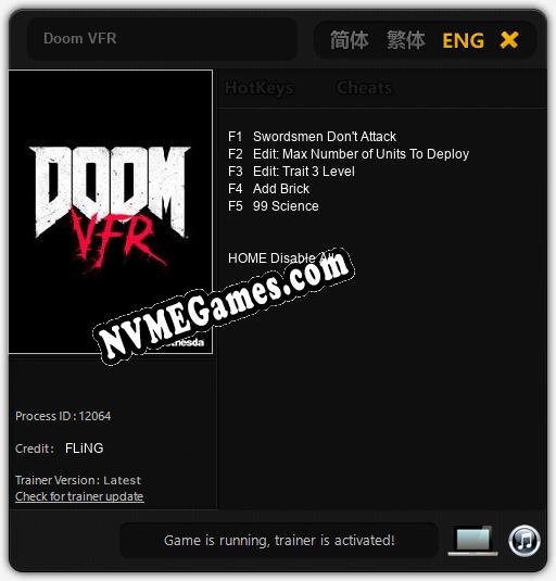 Treinador liberado para Doom VFR [v1.0.5]