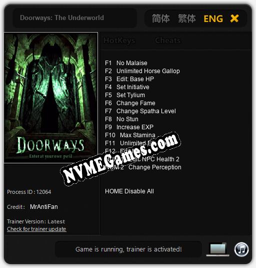 Doorways: The Underworld: Cheats, Trainer +14 [MrAntiFan]