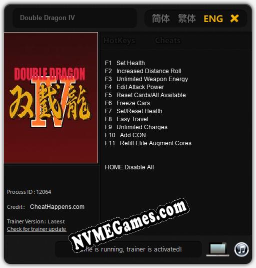 Treinador liberado para Double Dragon IV [v1.0.7]