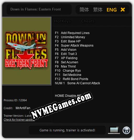 Down in Flames: Eastern Front: Cheats, Trainer +13 [MrAntiFan]