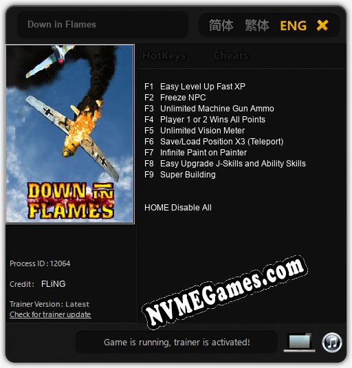 Down in Flames: Trainer +9 [v1.8]