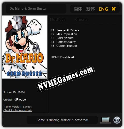 Dr. Mario & Germ Buster: Cheats, Trainer +5 [dR.oLLe]