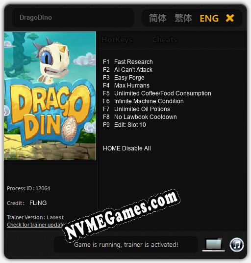 Treinador liberado para DragoDino [v1.0.9]