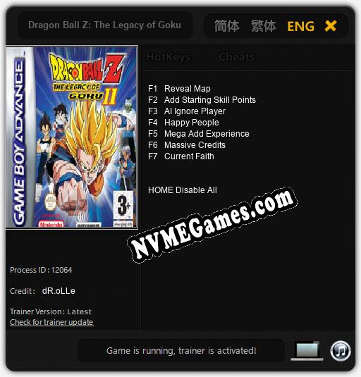 Dragon Ball Z: The Legacy of Goku II: Treinador (V1.0.4)