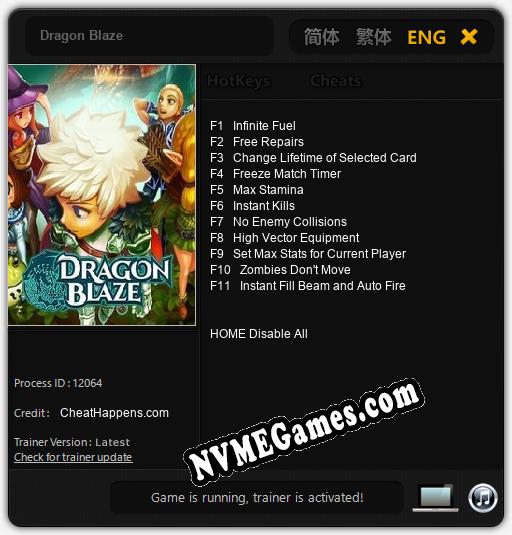 Treinador liberado para Dragon Blaze [v1.0.7]