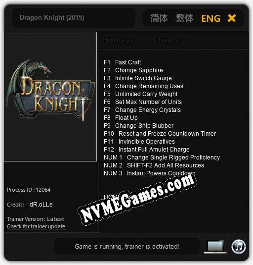 Treinador liberado para Dragon Knight (2015) [v1.0.5]