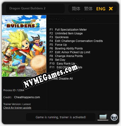 Dragon Quest Builders 2: Cheats, Trainer +11 [CheatHappens.com]