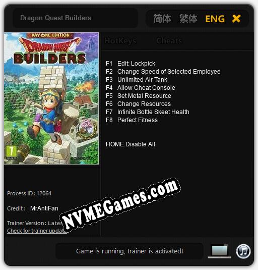 Dragon Quest Builders: Treinador (V1.0.67)