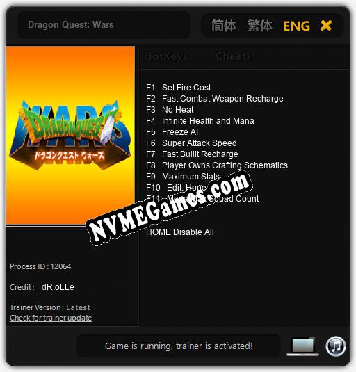 Dragon Quest: Wars: Cheats, Trainer +11 [dR.oLLe]