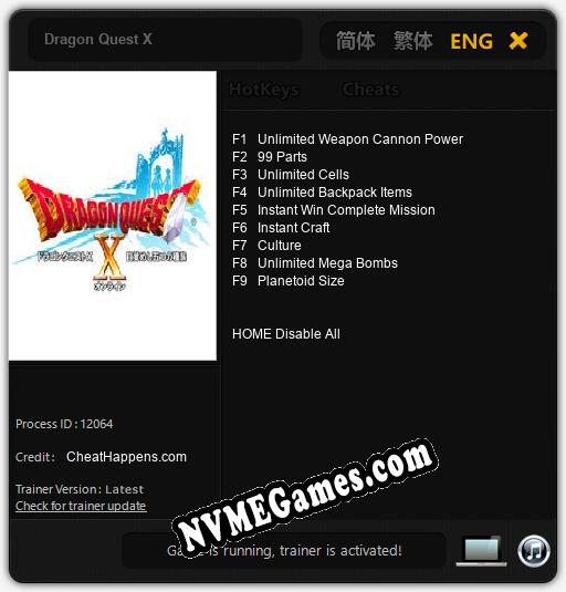 Dragon Quest X: Cheats, Trainer +9 [CheatHappens.com]