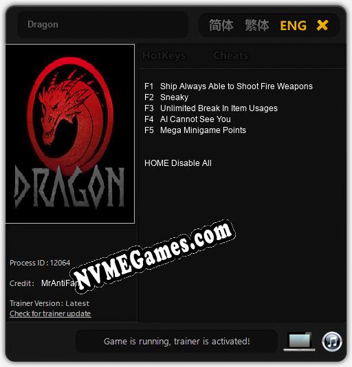 Dragon: Cheats, Trainer +5 [MrAntiFan]