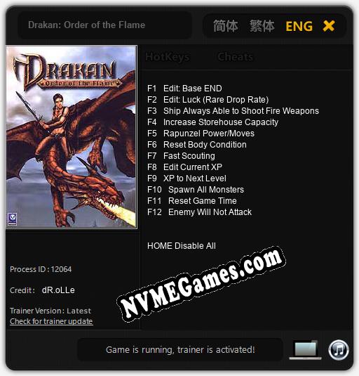 Treinador liberado para Drakan: Order of the Flame [v1.0.2]