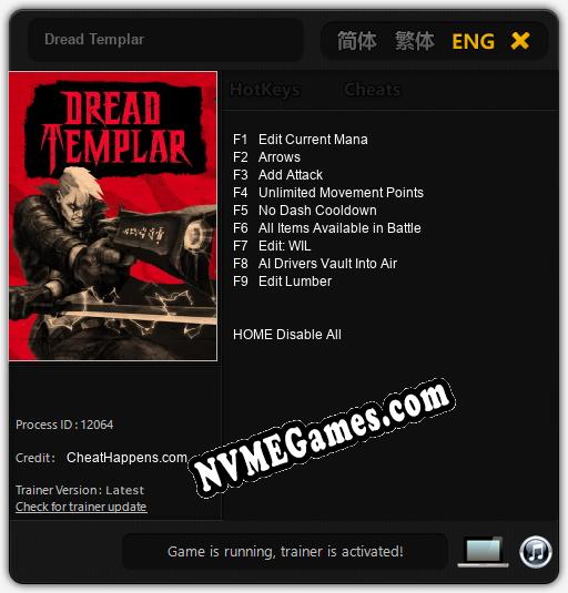 Dread Templar: Trainer +9 [v1.4]