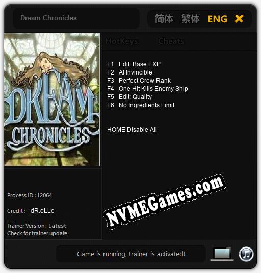 Dream Chronicles: Cheats, Trainer +6 [dR.oLLe]