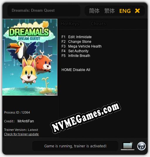 Dreamals: Dream Quest: Cheats, Trainer +5 [MrAntiFan]