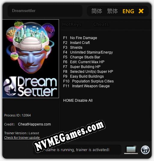 Dreamsettler: Cheats, Trainer +11 [CheatHappens.com]