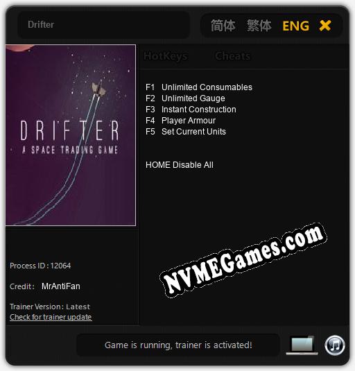 Drifter: Cheats, Trainer +5 [MrAntiFan]