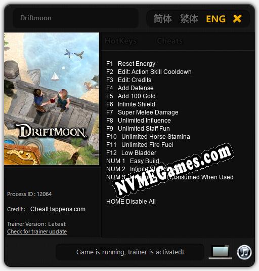 Driftmoon: Cheats, Trainer +15 [CheatHappens.com]