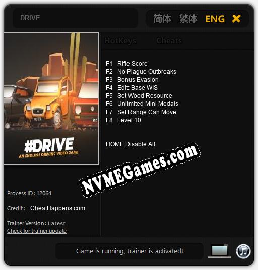 DRIVE: Cheats, Trainer +8 [CheatHappens.com]