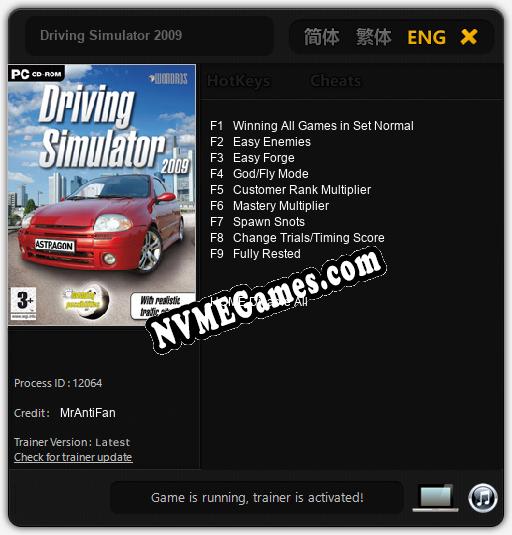 Driving Simulator 2009: Treinador (V1.0.54)