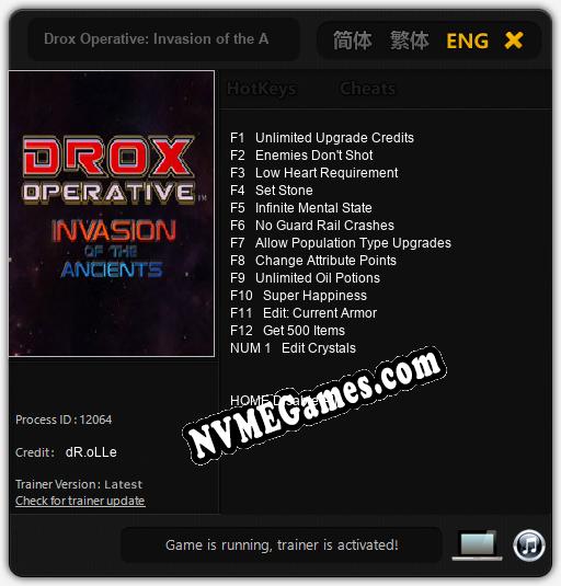 Drox Operative: Invasion of the Ancients: Cheats, Trainer +13 [dR.oLLe]