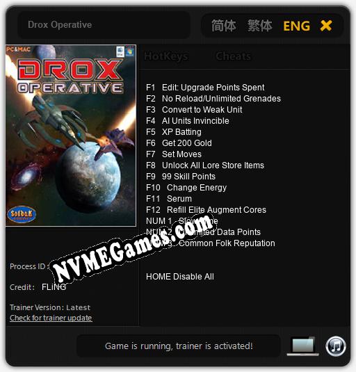 Drox Operative: Cheats, Trainer +15 [FLiNG]