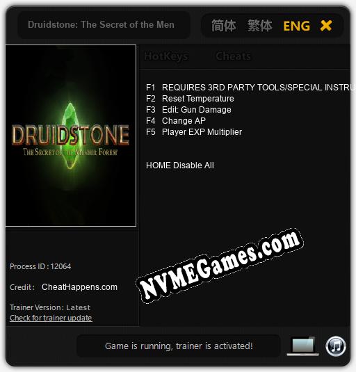 Druidstone: The Secret of the Menhir Forest: Cheats, Trainer +5 [CheatHappens.com]