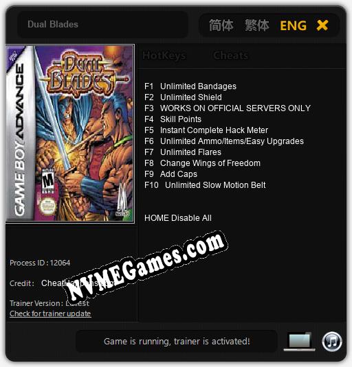 Treinador liberado para Dual Blades [v1.0.7]