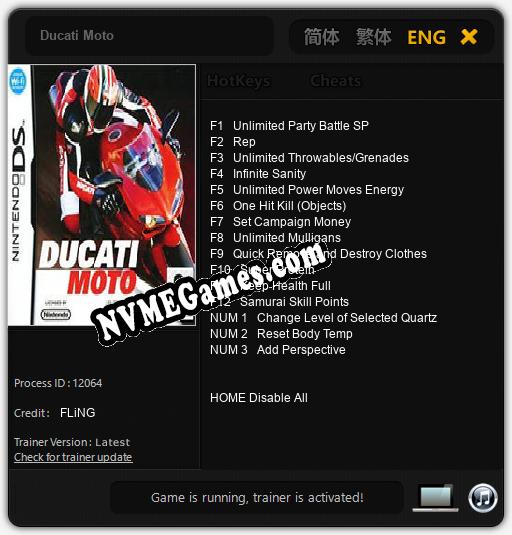 Treinador liberado para Ducati Moto [v1.0.6]