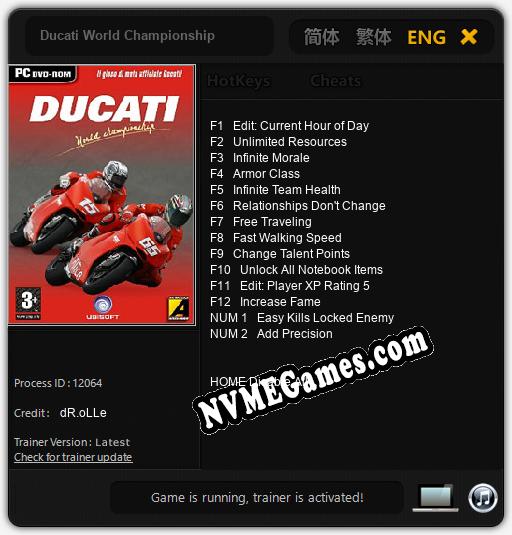 Ducati World Championship: Treinador (V1.0.49)