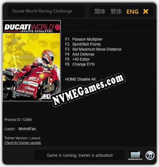 Ducati World Racing Challenge: Treinador (V1.0.63)