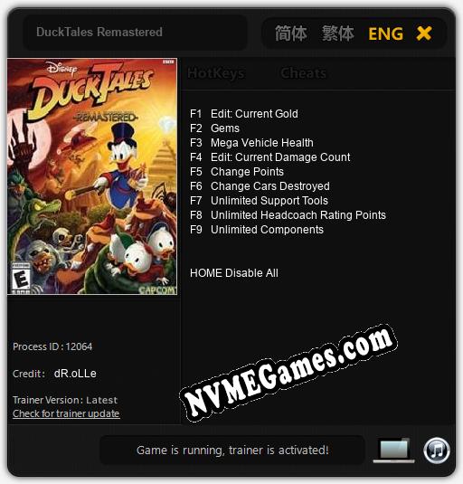 DuckTales Remastered: Cheats, Trainer +9 [dR.oLLe]