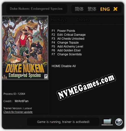 Duke Nukem: Endangered Species: Trainer +7 [v1.6]