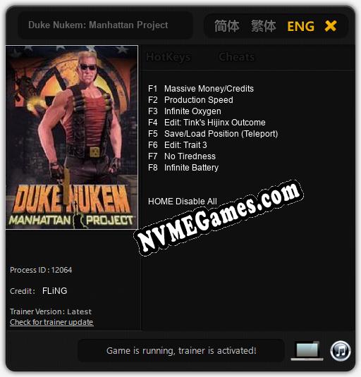 Duke Nukem: Manhattan Project: Treinador (V1.0.1)