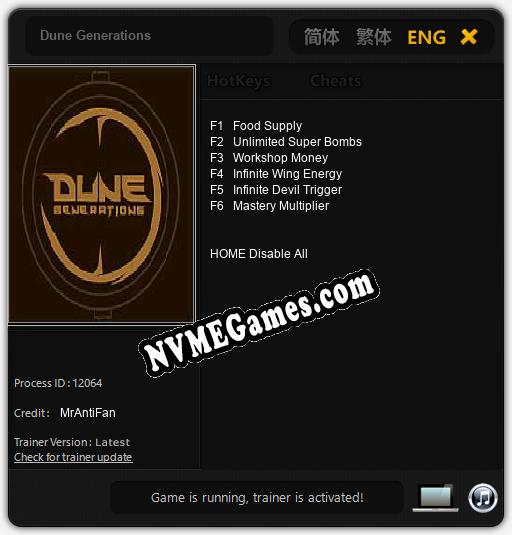 Dune Generations: Cheats, Trainer +6 [MrAntiFan]