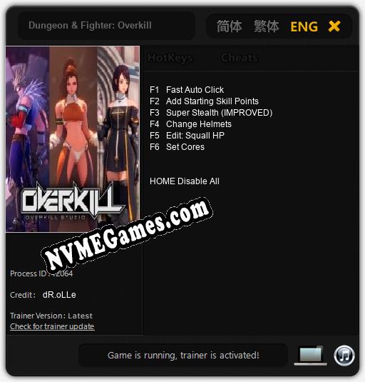 Dungeon & Fighter: Overkill: Trainer +6 [v1.1]