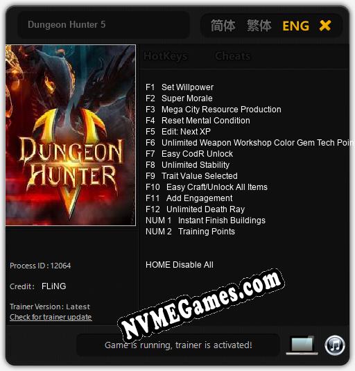 Dungeon Hunter 5: Cheats, Trainer +14 [FLiNG]