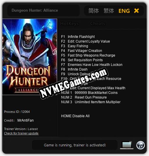 Dungeon Hunter: Alliance: Trainer +15 [v1.3]