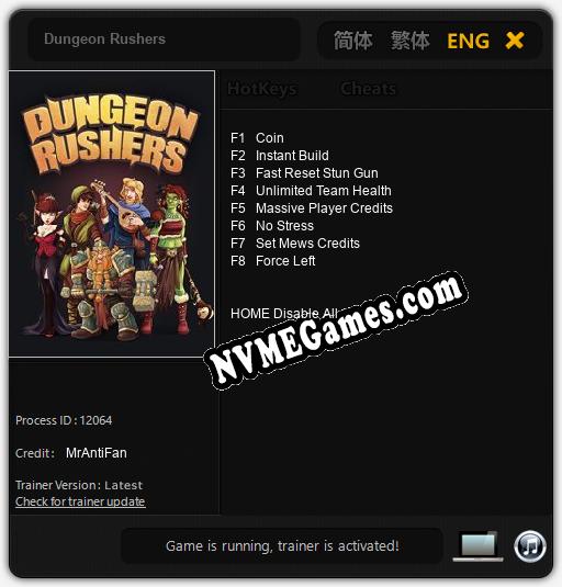 Dungeon Rushers: Treinador (V1.0.93)