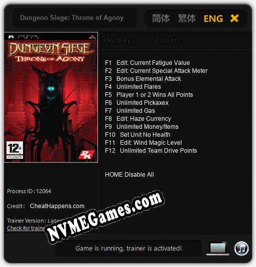 Dungeon Siege: Throne of Agony: Treinador (V1.0.48)