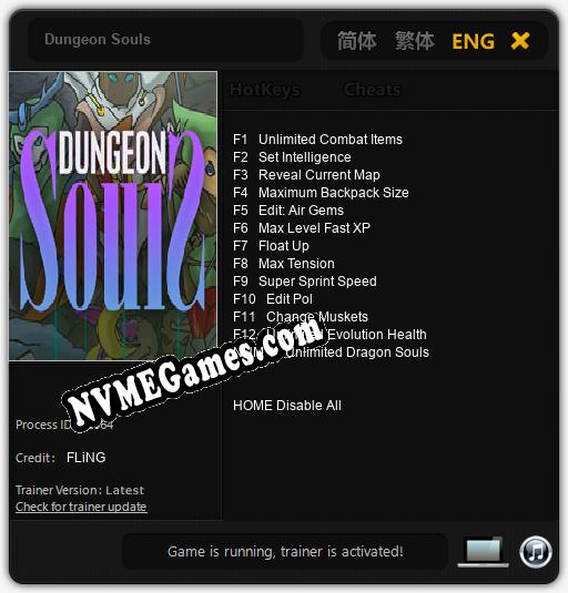 Treinador liberado para Dungeon Souls [v1.0.7]