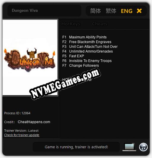 Dungeon Viva: Cheats, Trainer +7 [CheatHappens.com]