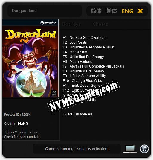 Dungeonland: Treinador (V1.0.81)