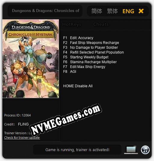 Dungeons & Dragons: Chronicles of Mystara: Trainer +8 [v1.1]