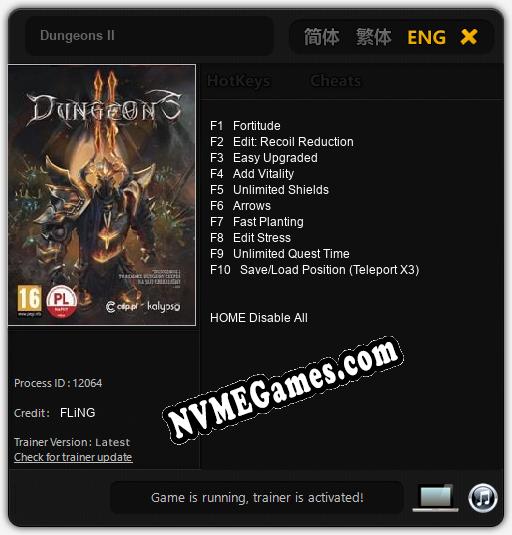 Dungeons II: Cheats, Trainer +10 [FLiNG]