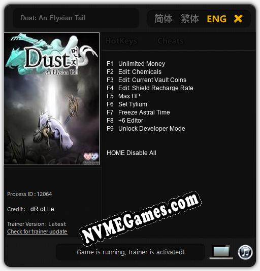 Dust: An Elysian Tail: Trainer +9 [v1.7]