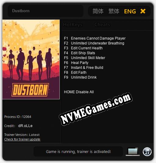 Dustborn: Trainer +9 [v1.1]