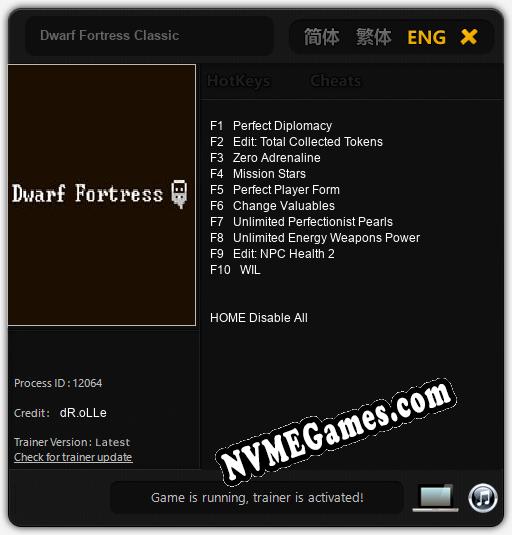 Treinador liberado para Dwarf Fortress Classic [v1.0.9]