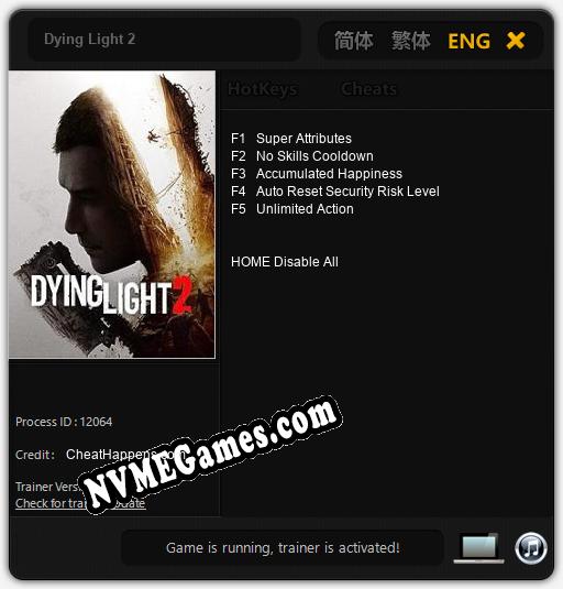 Dying Light 2: Trainer +5 [v1.1]